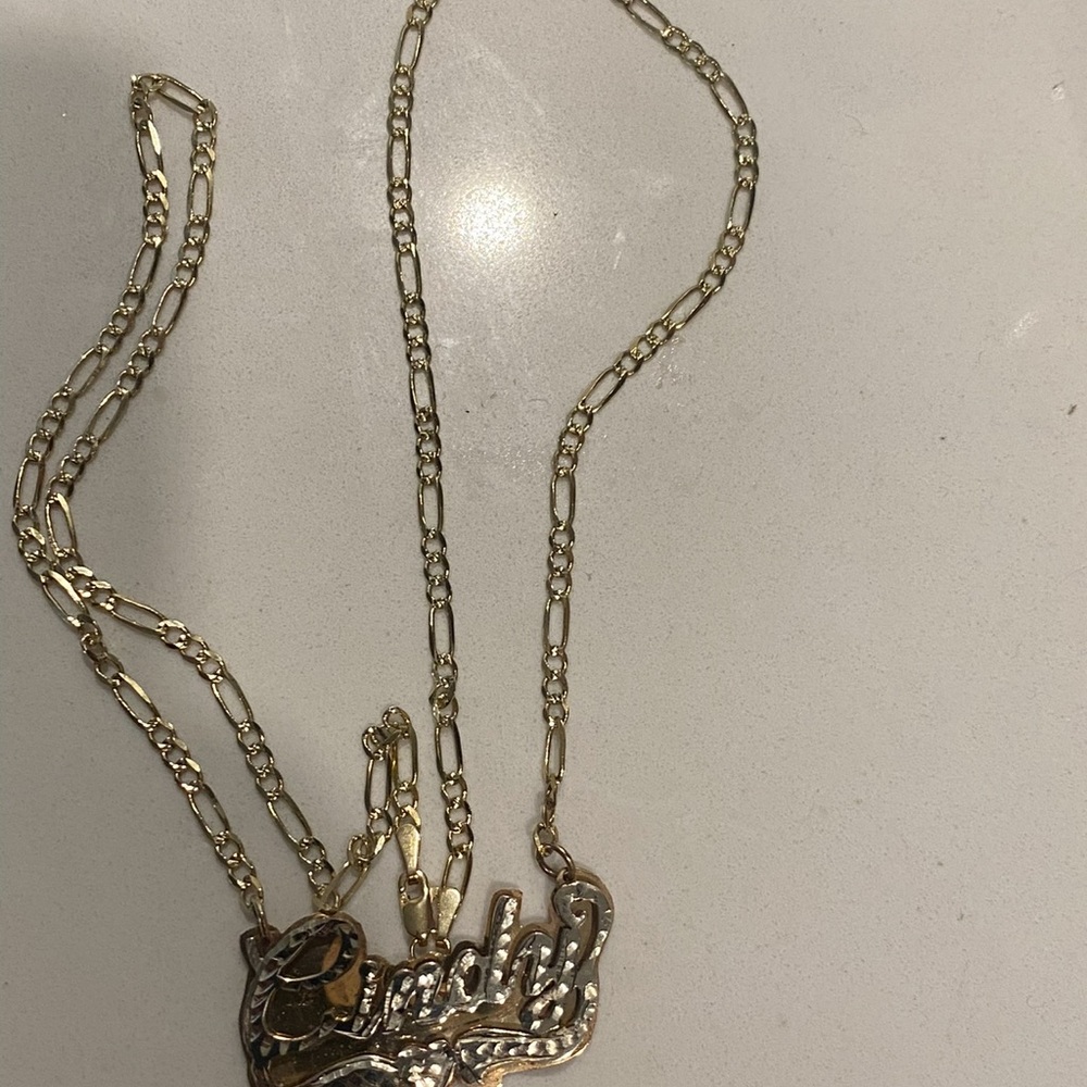 Gold Script Name Necklace with Delicate Chain - Picture 2 of 3
